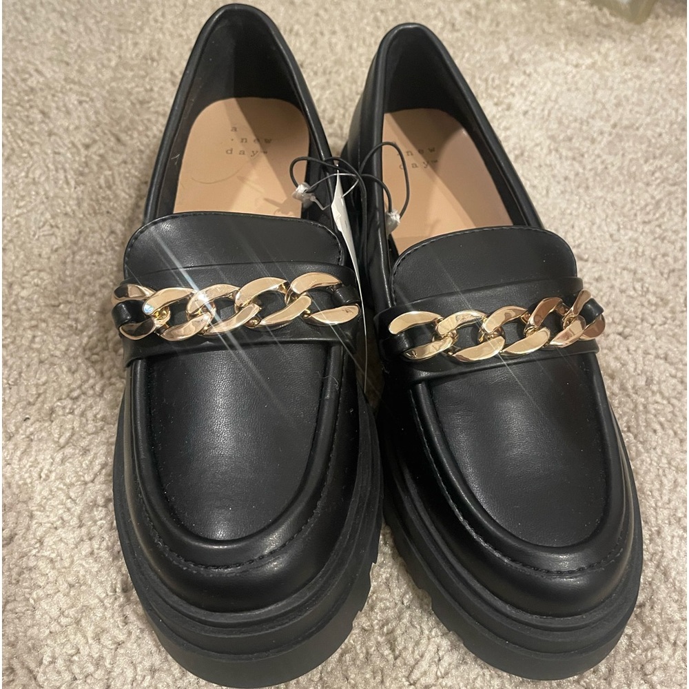 BRAND NEW Target Black and Gold Chain Mules